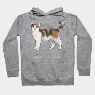 Cat - American Wirehair - White and Calico Hoodie